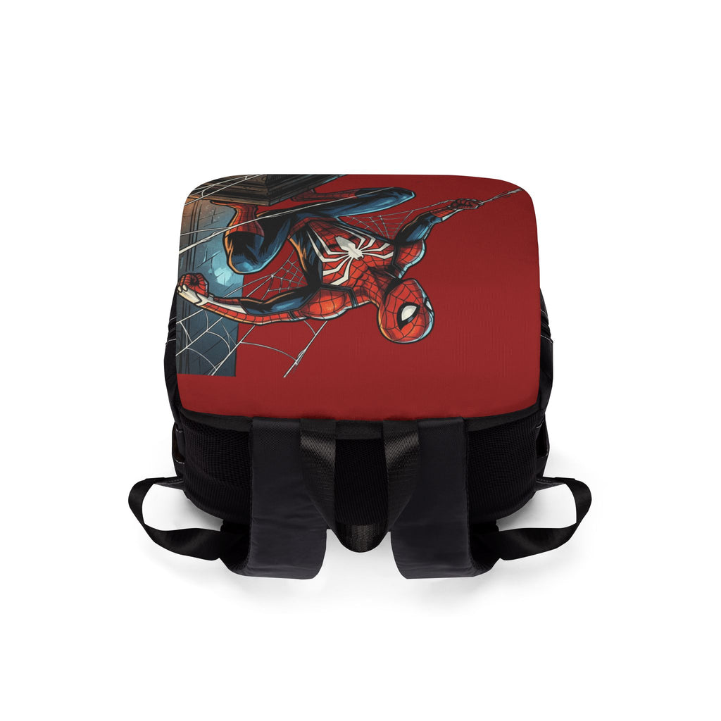 Spider Hero Graphic Backpack — Red Web-Slinging Shoulder Bag