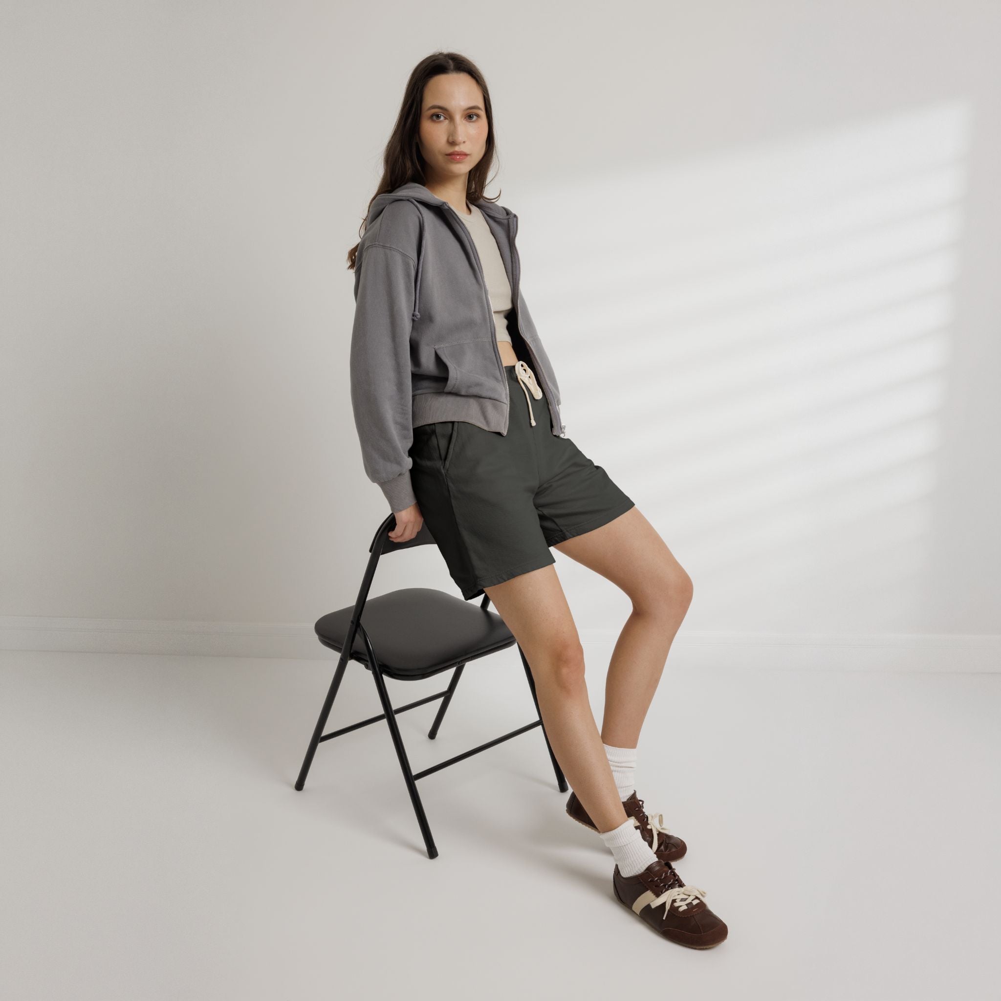 Lightweight Fleece Sweat Shorts — Garment-Dyed Casual Lounge Shorts