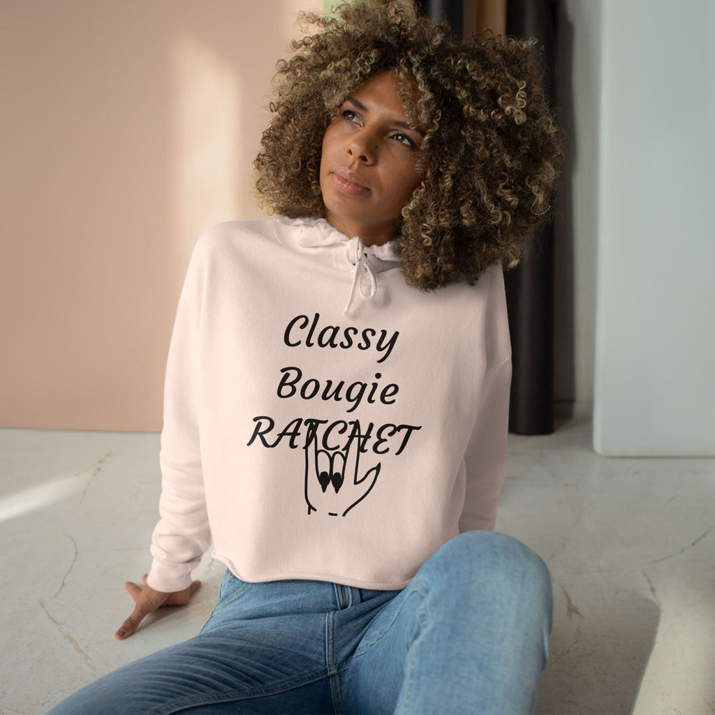 Classy Bougie Ratchet Crop Hoodie —  Feminine Cropped Sweatshirt