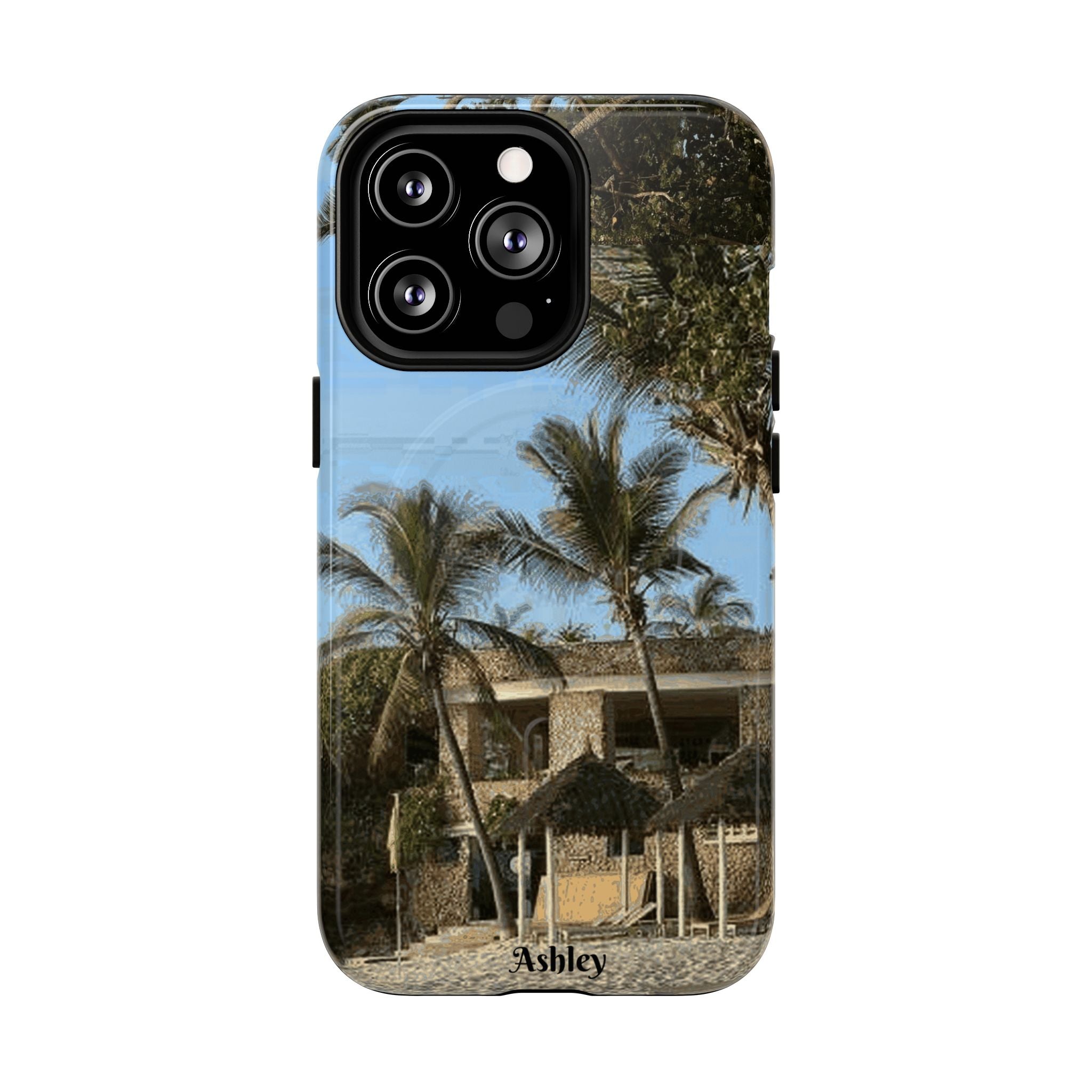 Tropical Palm Beach Magnetic Phone Case — Customizable 'Ashley' Seaside Design