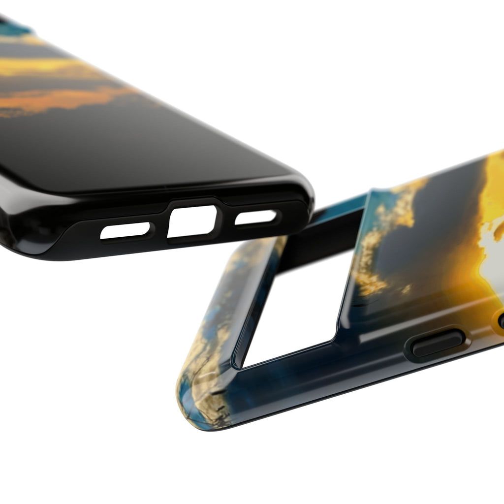 Sunset Sky Tough Phone Case – Durable Protective Phone Cover with Golden Clouds Design